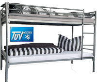 Etagenbett-2 IT 90x190/90x200cm, RAL 9006 - TÜV nach...
