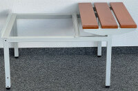 Sitzbank-2 mit Spind-Gestell, Spind-Breite 90cm, RAL 7035/Buche