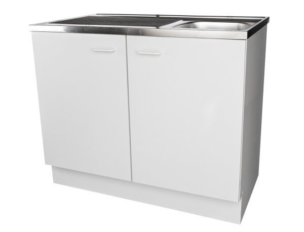 Spülenunterschrank 100x50x85cm, 28mm, weiß