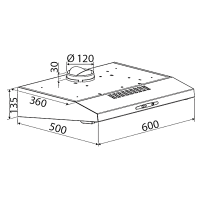 Dunstabzughaube-1, Bomann DU 623.3, 60x50x14cm, Umluft, Unterbau, weiß