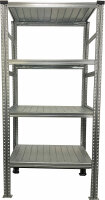 Büro-Grundregal, 97.5x50x200cm, 4 Fachböden, Fachlast 185 Kg, Feldlast 1500 Kg