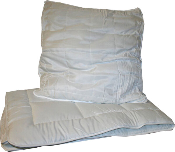 Set Kissen 80x80cm 700g, Bettdecke 135x200cm 800g, weiß